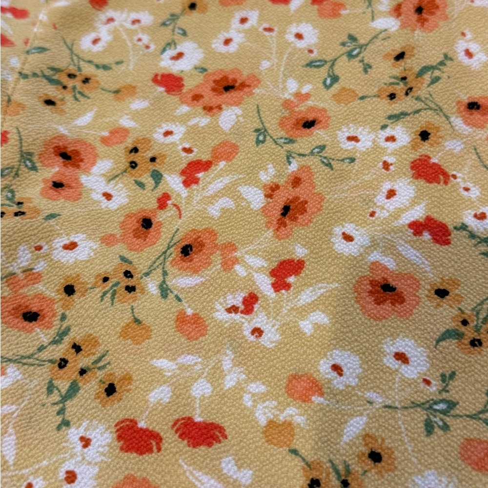 Orange Creek Babydoll Peplum Blouse Boho Yellow Floral Cottagecore S - Picture 7 of 7